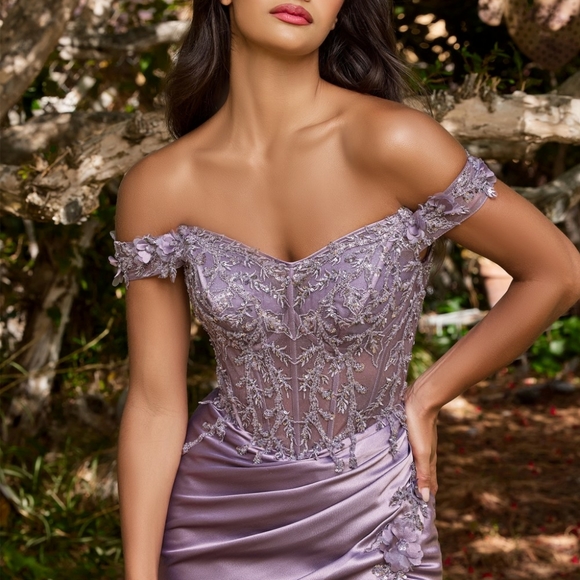 COPY - Prom dress, formal off the shoulder corset floor length fitted,hunter,bl… - Picture 7 of 11